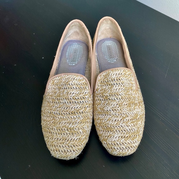 COM + SENS Gloriette Raffia Loafer Shoes - Size 8 - Natural Weave - Picture 1 of 8